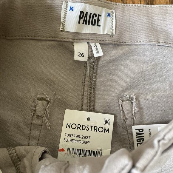 Paige Women Mayslie Jogger Slithering Grey Zip Hem Stretch Pants Python Size 26 - Picture 8 of 10